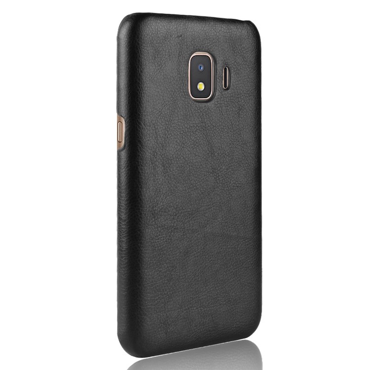 Litchi Skin Leather Coated Hard PC Case for Samsung Galaxy J2 Core - Black-3