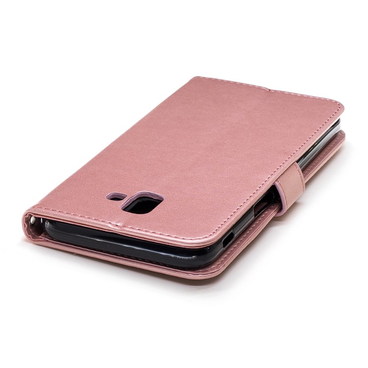 Imprinted Plum Blossom PU Leather Wallet Case for Samsung Galaxy J6 Plus - Rose Gold-6