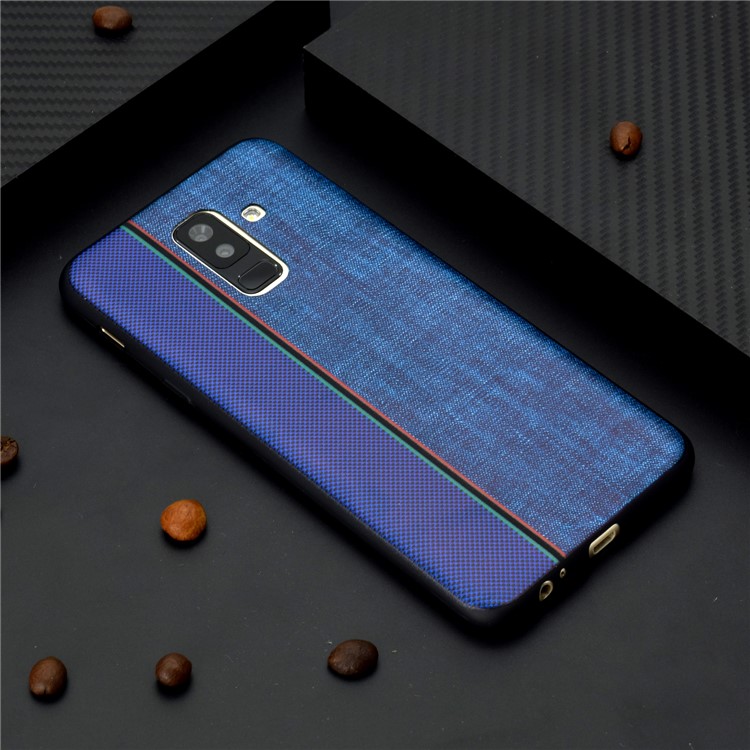 Tejido De Jeans, Empalme, Textura, Carcasa De TPU Para Samsung Galaxy A6 + (2018) / A9 Estrella Lite - Azul-2