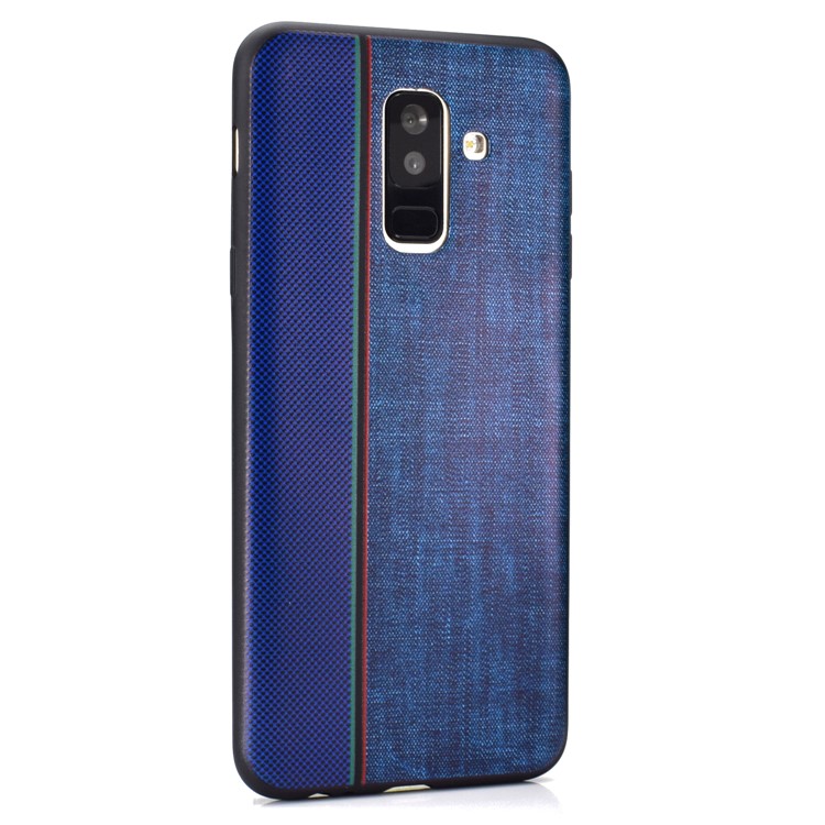 Tejido De Jeans, Empalme, Textura, Carcasa De TPU Para Samsung Galaxy A6 + (2018) / A9 Estrella Lite - Azul-4