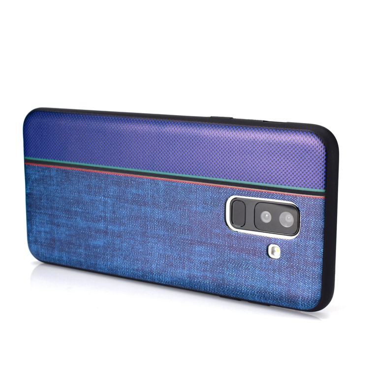 Tejido De Jeans, Empalme, Textura, Carcasa De TPU Para Samsung Galaxy A6 + (2018) / A9 Estrella Lite - Azul-5