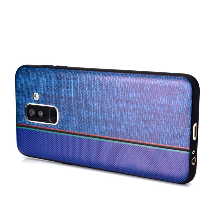 Tejido De Jeans, Empalme, Textura, Carcasa De TPU Para Samsung Galaxy A6 + (2018) / A9 Estrella Lite - Azul-6