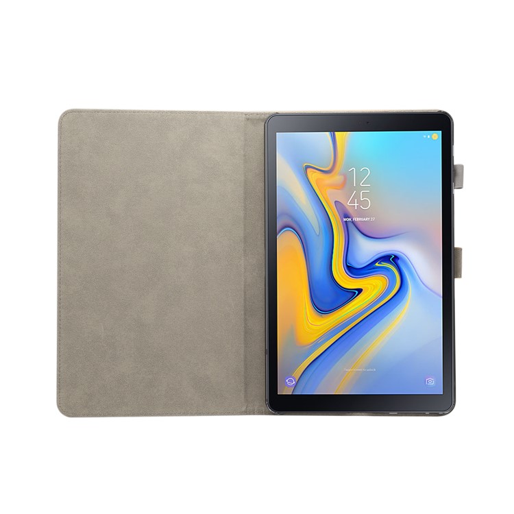 ENKAY for Samsung Galaxy Tab A 10.5 (2018) T590 / T595 Matte PU Leather Stand Smart Casing Shell - Black-5