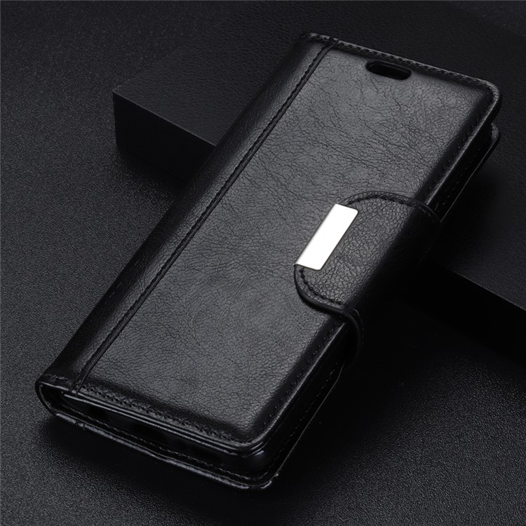 Textured PU Leather Magnetic Mobile Cover for Samsung Galaxy A7 (2018) A750 - Black-10