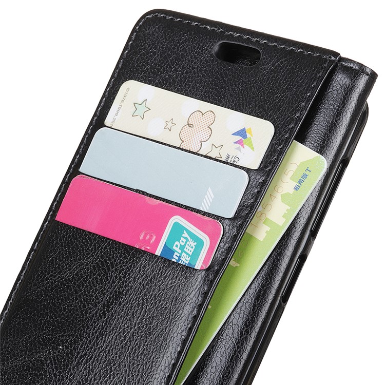 Textured PU Leather Magnetic Mobile Cover for Samsung Galaxy A7 (2018) A750 - Black-9