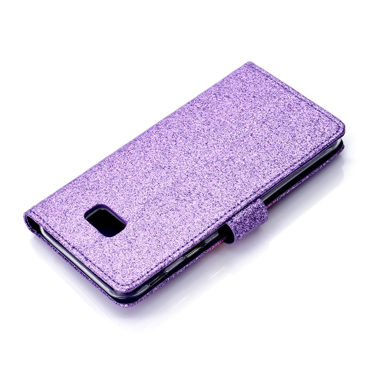 Glitter Pó Strass Decoração Carteira De Couro Caso De Celular Com Espelho Para Samsung Galaxy J4 Plus / J4 Prime J415 - Roxa-10