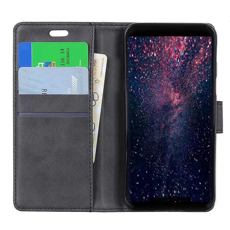 For Samsung Galaxy A9 (2018) / A9 Star Pro / A9s Matte PU Leather Wallet Magnetic Protective Case - Black-4