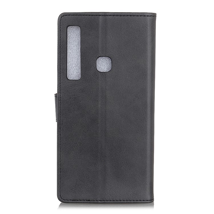 For Samsung Galaxy A9 (2018) / A9 Star Pro / A9s Matte PU Leather Wallet Magnetic Protective Case - Black-7