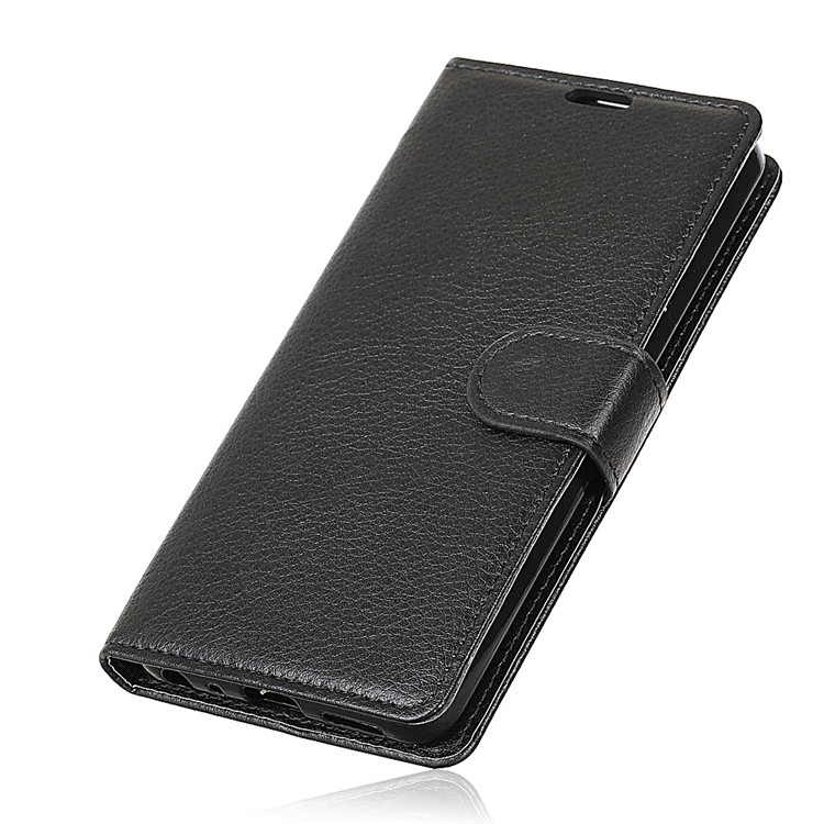 Litchi Skin Wallet Leather Stand Case for Samsung Galaxy A9 (2018) / A9 Star Pro / A9s - Black-3