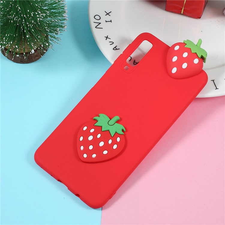 

Мягкая TPU Мобильная Крышка [3d Мультфильм] Для Samsung Galaxy A7 (2018) - Клубника, Galaxy A7 (2018)