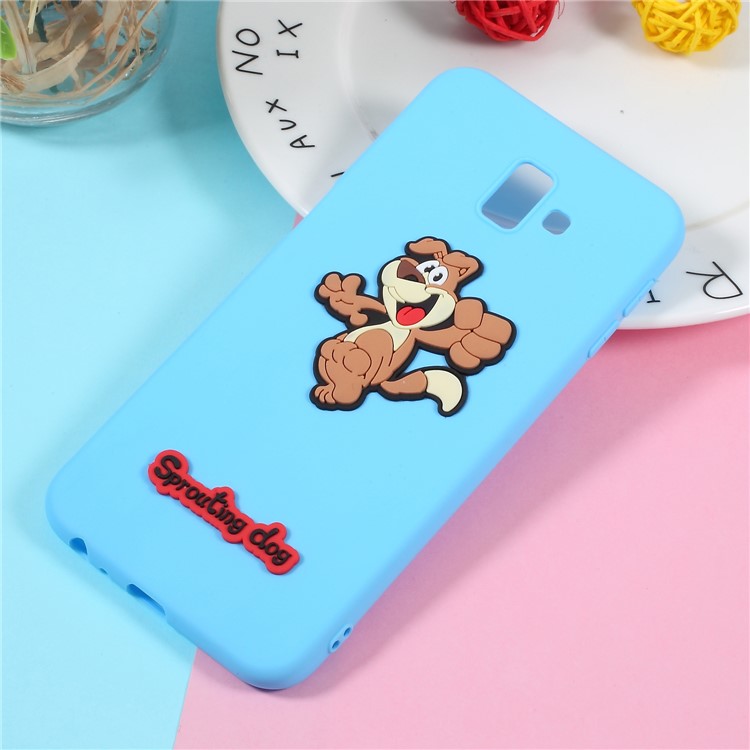 

3D Мультфильм Шаблон TPU Мобильный Корпус Для Samsung Galaxy J6 Plus - Счастливая Собака, Galaxy J6+