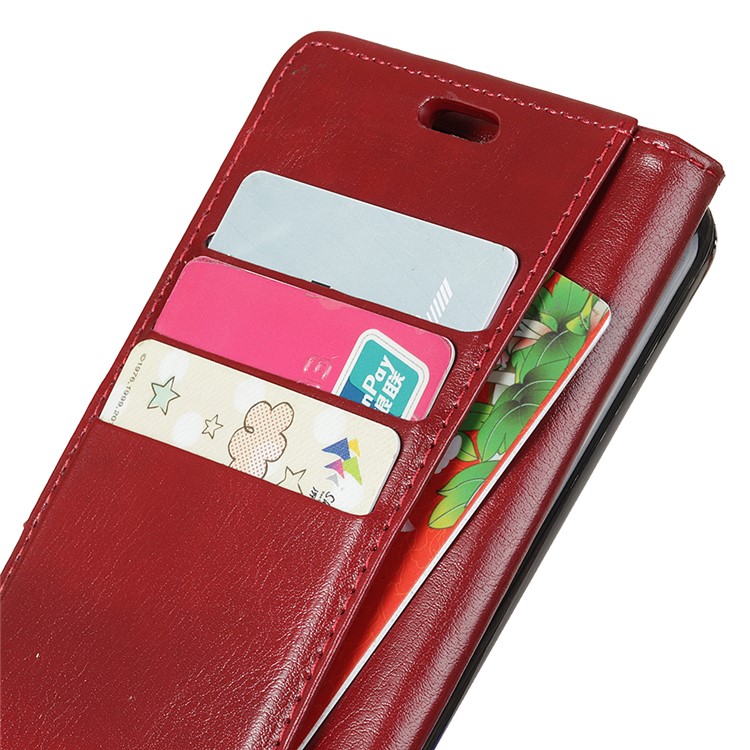 Crazy Horse Rivet Stand Wallet Magnetic Leather Mobile Phone Case for Samsung Galaxy A9 (2018) / A9 Star Pro / A9s - Red-10