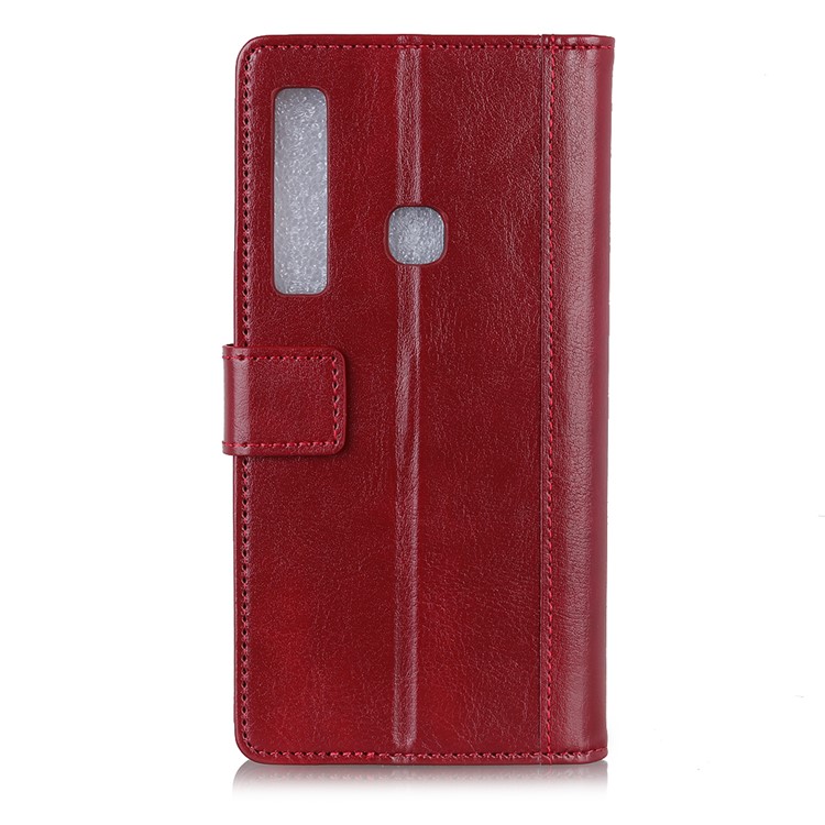 Crazy Horse Rivet Stand Wallet Magnetic Leather Mobile Phone Case for Samsung Galaxy A9 (2018) / A9 Star Pro / A9s - Red-3