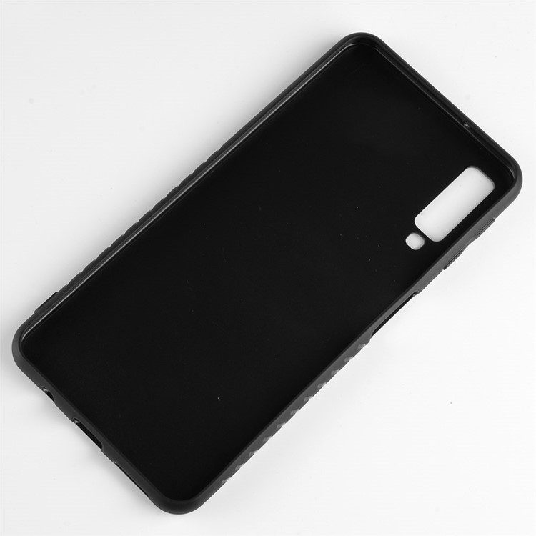 Bi-color Splicing PU Leather Coated PC + TPU Hybrid Case for Samsung Galaxy A7 (2018) - Black-4