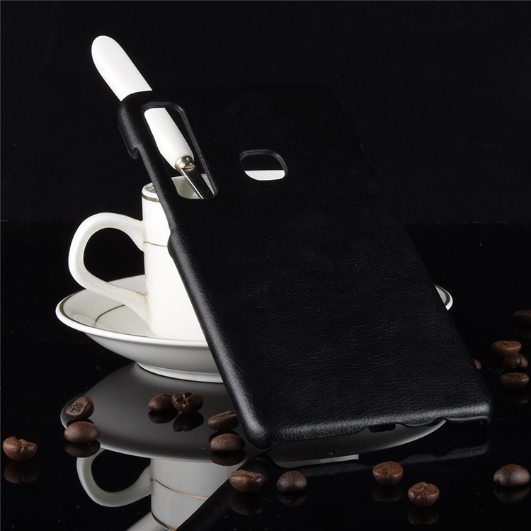 Litchi Skin Leather Coated Hard PC Case for Samsung Galaxy A9 (2018) / A9 Star Pro / A9s - Black-5