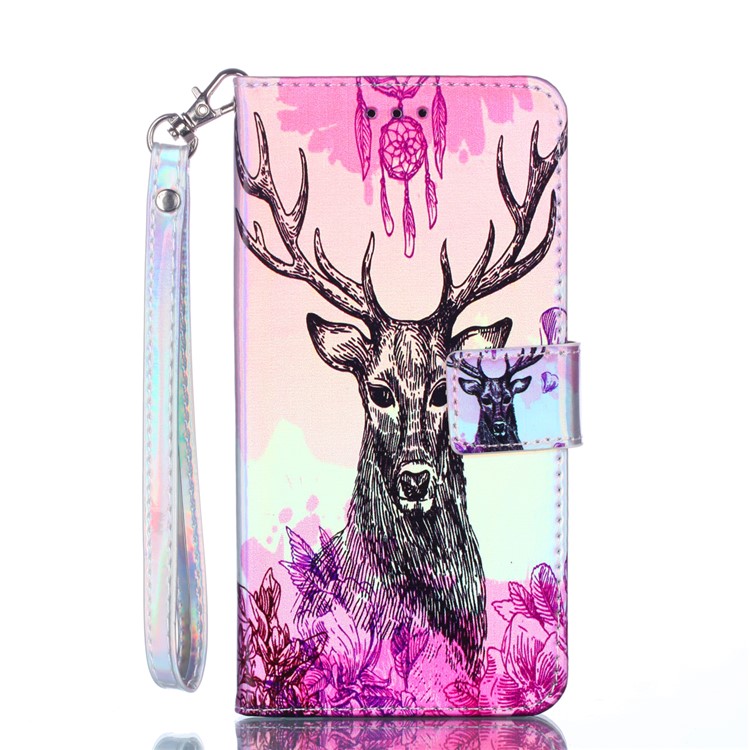 

Laser Carving Patterned Leather Shell with Strap for Samsung Galaxy J4 (2018) - Elk, Galaxy J4 (2018)