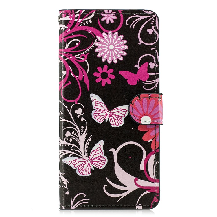 

Wallet Leather Cover Shell Case for Samsung Galaxy A7 (2018) - Butterfly Flowers, Galaxy A7 (2018)