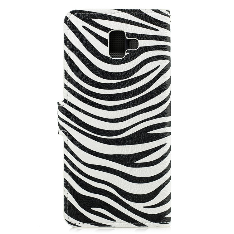 Padrão De Impressão De Couro Carteira Magnética Stand Flip Case Para Samsung Galaxy J6 + - Textura De Zebra-2