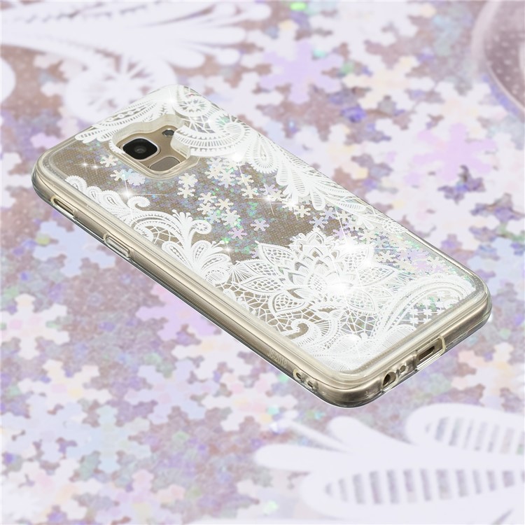 Embossed Pattern Quicksand TPU Case for Samsung Galaxy J6 (2018) - Lace Flower Pattern-4