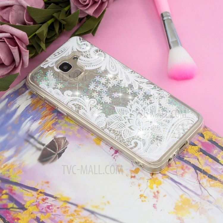 Embossed Pattern Quicksand Tpu Case For Samsung Galaxy J6 2018 Lace Flower Pattern 6197