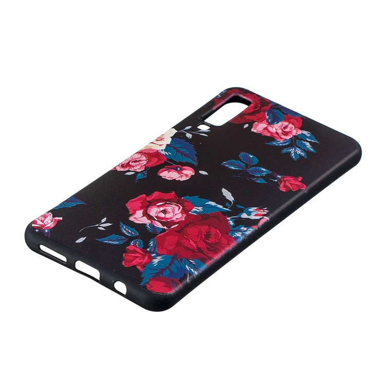 Para Samsung Galaxy A7 (2018) A750 Relevo Estampado TPU Caso Móvel Ultra-fino - Flores Vivas-3