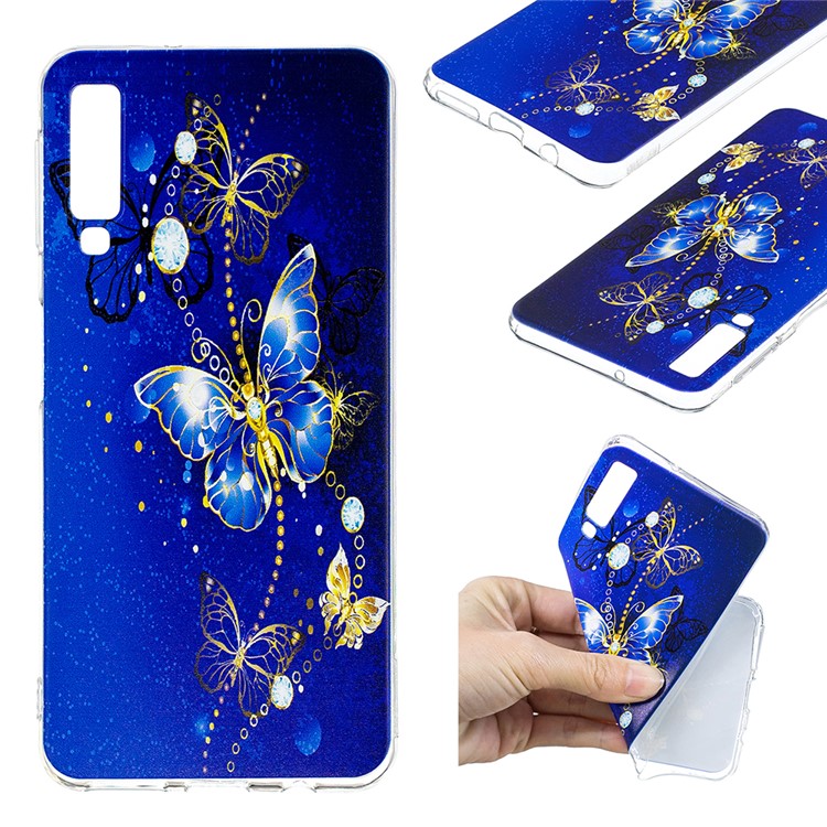 Padrão De Impressão TPU Caso De Telefone Celular Para Samsung Galaxy A7 (2018) - Teste Padrão De Borboleta-1