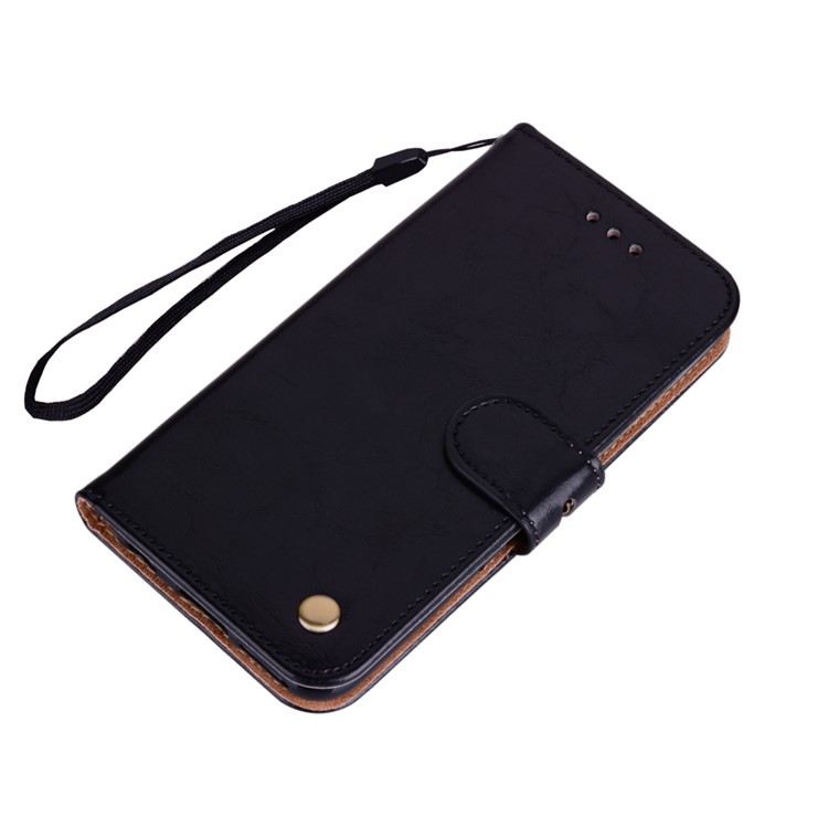 HAT PRINCE Oil Wax PU Leather Wallet Phone Case for Samsung Galaxy J4+ - Black-6