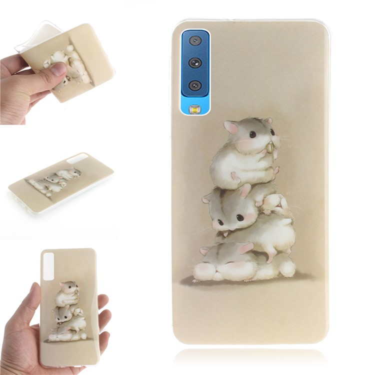

For Samsung Galaxy A7 (2018) IMD Pattern Printing TPU Shell - Hamsters, Galaxy A7 (2018)