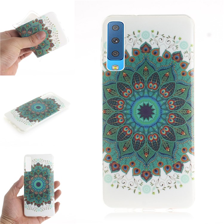 

For Samsung Galaxy A7 (2018) IMD Pattern Printing TPU Mobile Case - Mandala Flower, Galaxy A7 (2018)