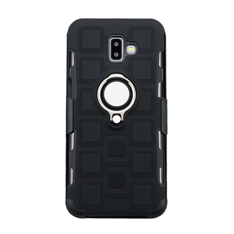 Geometric Pattern TPU PC Hybrid Belt Clip Case with Kickstand for Samsung Galaxy J6+ - Black-2