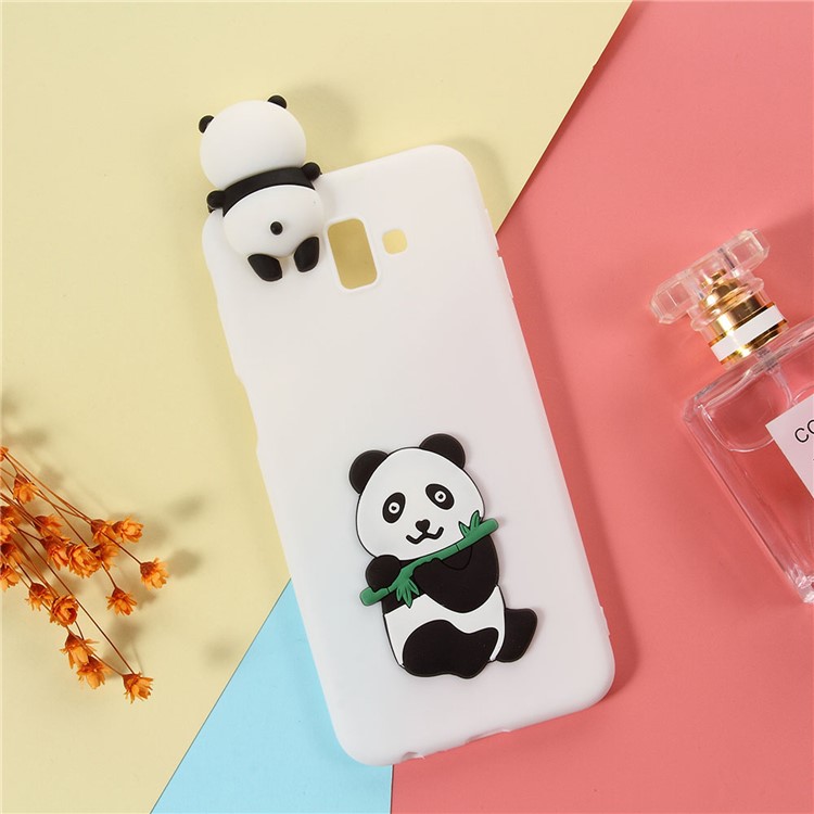 

3D Cartoon Pattern Soft TPU Case for Samsung Galaxy J6+ - Panda / White Background, Galaxy J6+