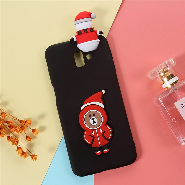 

3D Cartoon Pattern Soft TPU Accessory Case for Samsung Galaxy J6+ - Rilakkuma / Black Background, Galaxy J6+