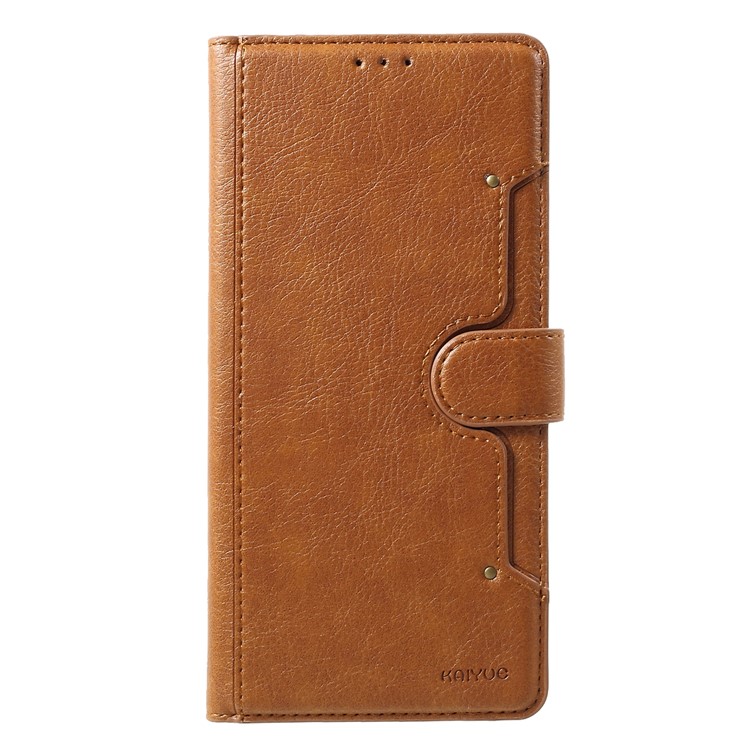 

KAIYUE Premium PU Leather Wallet Magnetic Phone Cover for Samsung Galaxy J4+ - Brown, Galaxy J4+
