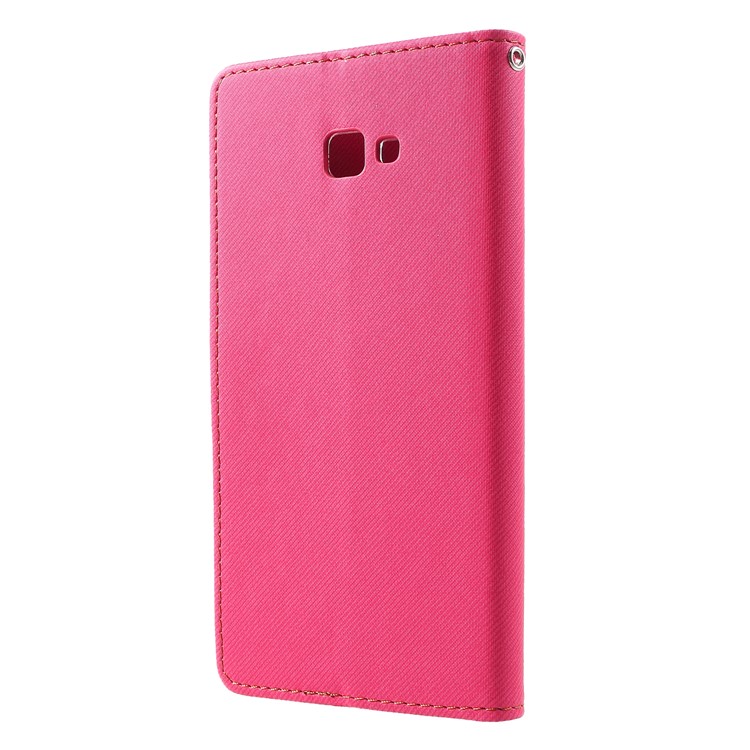 ROAR KOREA Twill Leather Wallet Stand Phone Casing for Samsung Galaxy J4+ - Rose-2