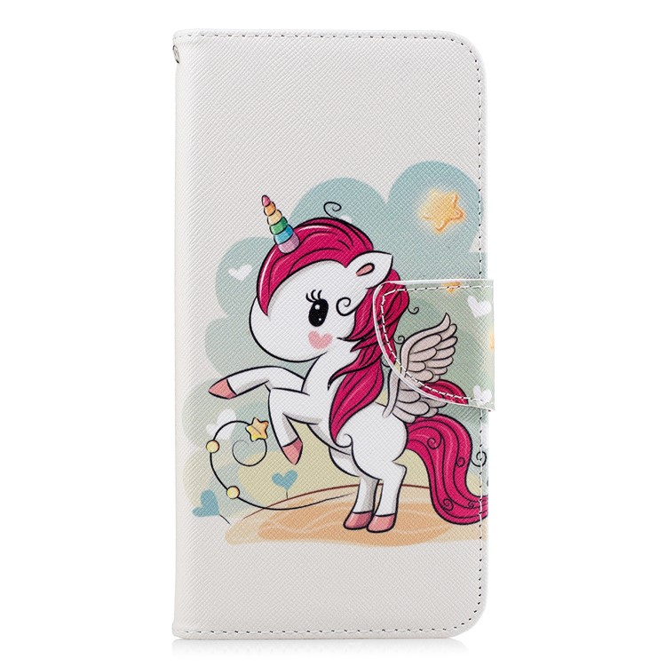 Pattern Printing Wallet Leather Flip Case for Samsung Galaxy A7 (2018) A750 - Unicorn-2