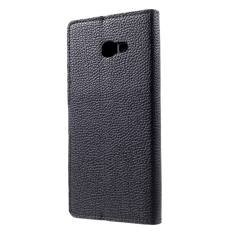 Litchi Texture PU Leather Stand Wallet Flip Cover for Samsung Galaxy J4+ - Black-2