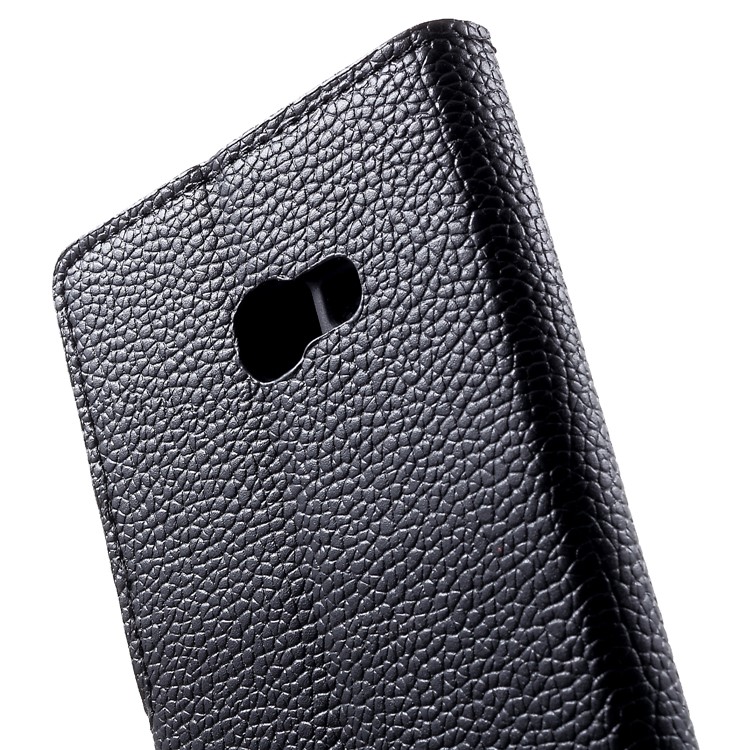 Litchi Texture PU Leather Stand Wallet Flip Cover for Samsung Galaxy J4+ - Black-7