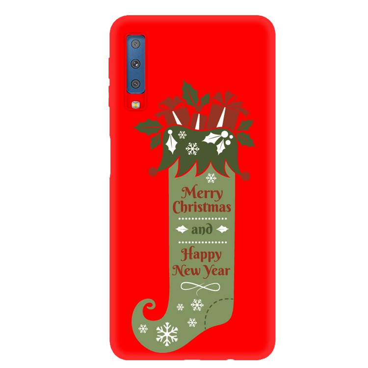 

Christmas Pattern Printing Matte TPU Cellphone Case for Samsung Galaxy A7 (2018) - Green Christmas Stockings, Galaxy A7 (2018)
