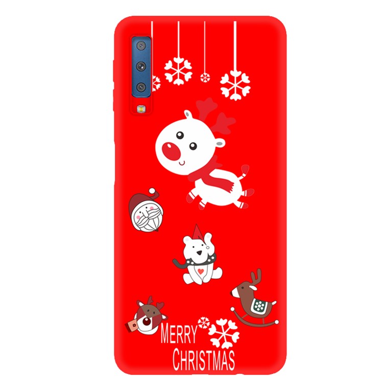 

Christmas Pattern Printing Matte TPU Cellphone Casing Cover for Samsung Galaxy A7 (2018) - White Christmas Animals, Galaxy A7 (2018)