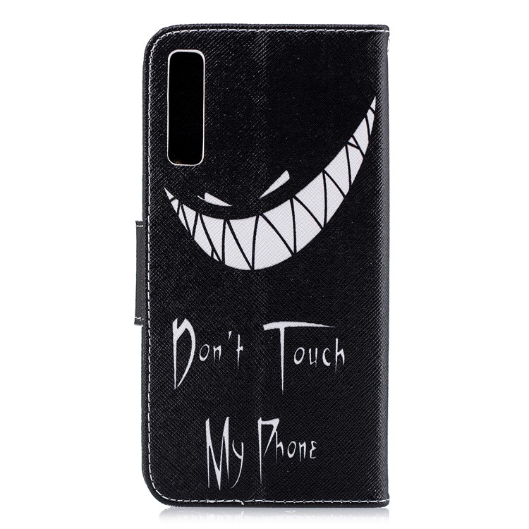 Pattern Printing PU Leather Protection Cell Phone Cover for Samsung Galaxy A7 (2018) A750 - Angry Face-2