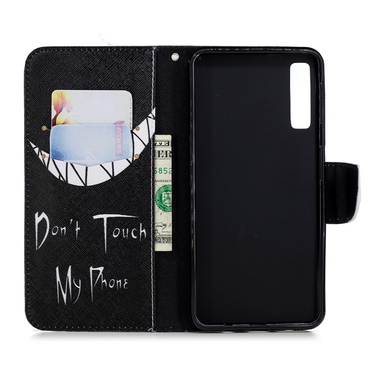 Pattern Printing PU Leather Protection Cell Phone Cover for Samsung Galaxy A7 (2018) A750 - Angry Face-3