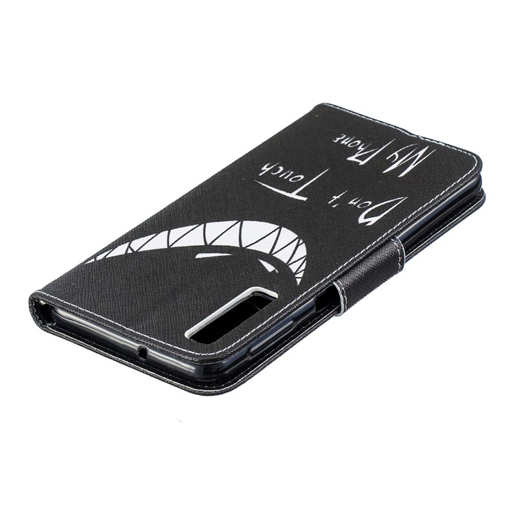 Pattern Printing PU Leather Protection Cell Phone Cover for Samsung Galaxy A7 (2018) A750 - Angry Face-7