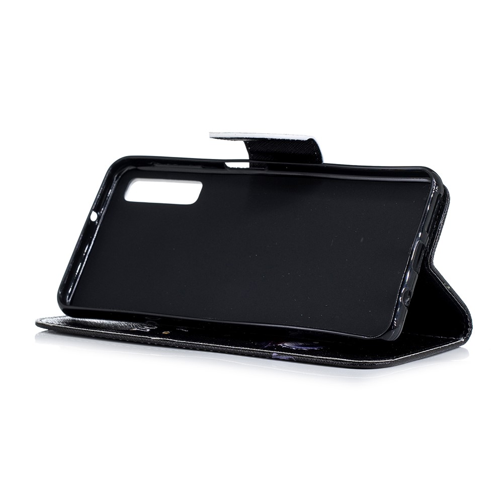Cáscara Del Teléfono Celular De La Protección Del Cuero De La PU De La Impresión Del Patrón Para La Galaxia A7 De Samsung (2018) A750 - Oso Y Advertencias-6
