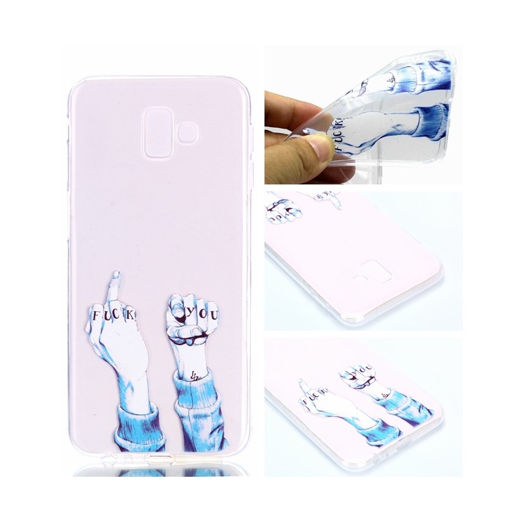 

Шаблон Печати Мягкой Крышки Мобильного Телефона TPU Для Галактики Samsung J6 + J610 / J6 Prime - Трахать Тебя Жест, Galaxy J6+