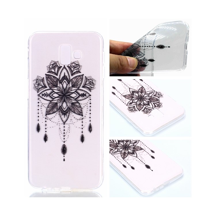 

Pattern Printing Soft TPU Protection Case for Samsung Galaxy J6+ J610 / J6 Prime - Black Flower, Galaxy J6+