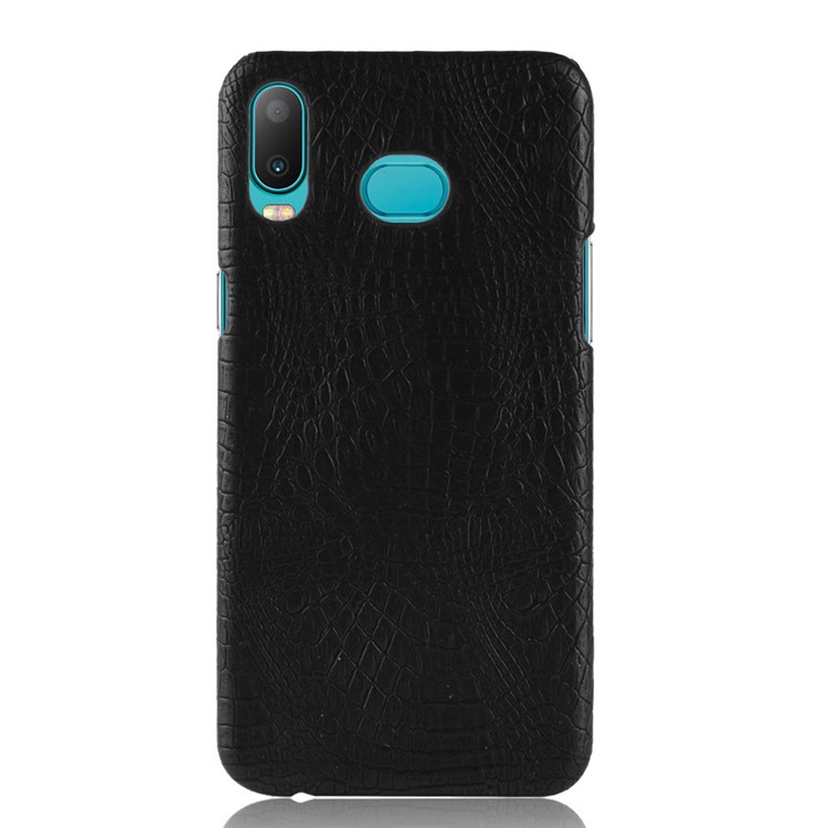 Crocodile Texture PU Leather Coated Hard Case for Samsung Galaxy A6s - Black-2