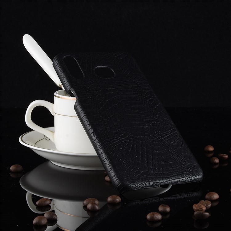 Crocodile Texture PU Leather Coated Hard Case for Samsung Galaxy A6s - Black-4