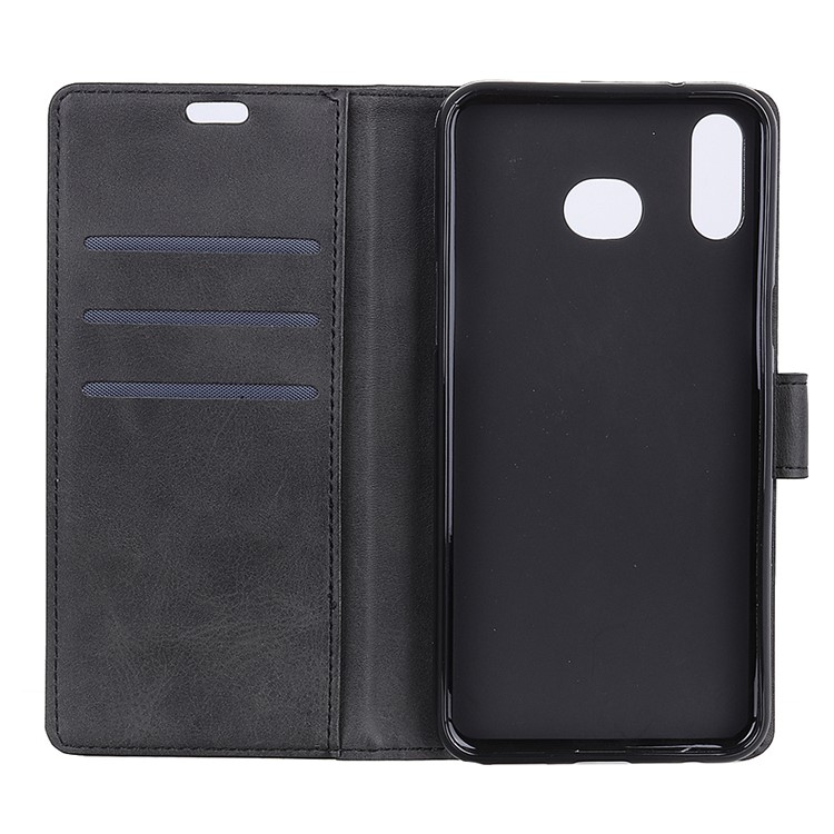 Matte Skin Wallet Leather Stand Case for Samsung Galaxy A6s - Black-4