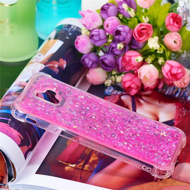 Glitter Powder Quicksand Shockproof TPU Gel Case for Samsung Galaxy J6 Plus J610F / J6 Prime - Rose-5