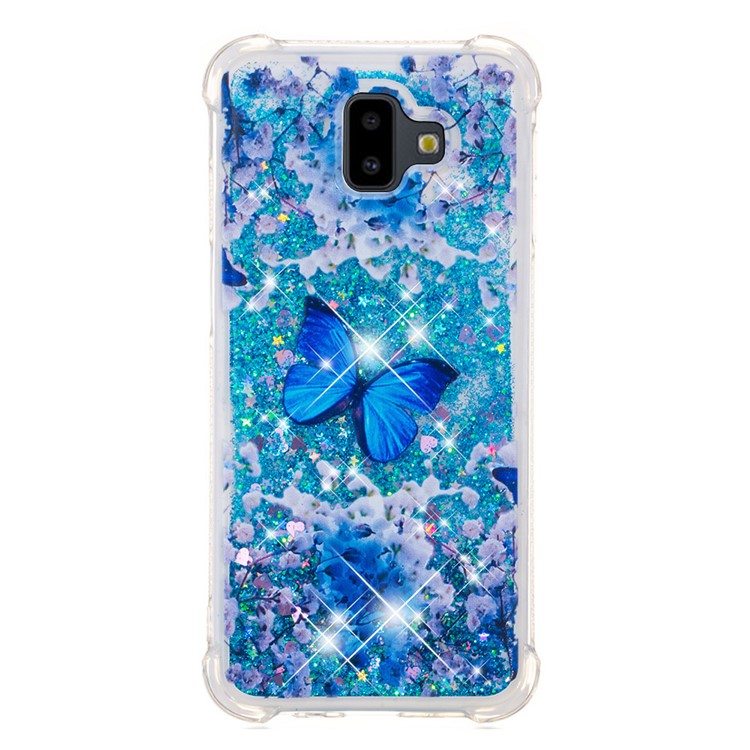 Patterned Quicksand Shockproof TPU Case for Samsung Galaxy J6 Plus / J6 Prime - Blue Butterfly-6